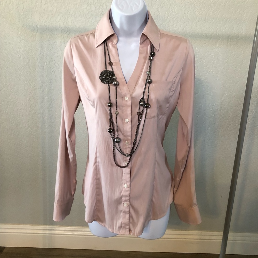 Express long sleeve stretch button up